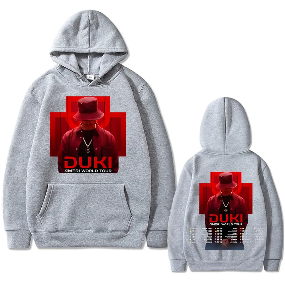 Rapper Duki Ameri World Tour Graphic Hoodie Men's Vintage Streetwear Oversized Sweatshirt Men Women Fashion Hip Hop Tracksuit