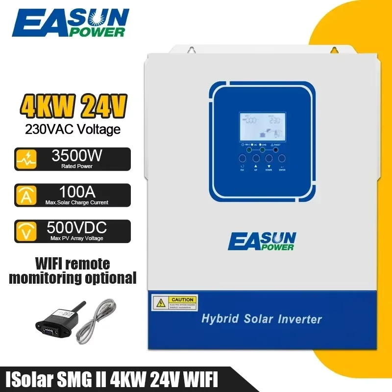 EASUN SMG Hybrid Solar Inverter 4KW Pure Sine Inverter 24V Dropshipping Solar Inverter Charger power bank WITH WIFI in Brazil