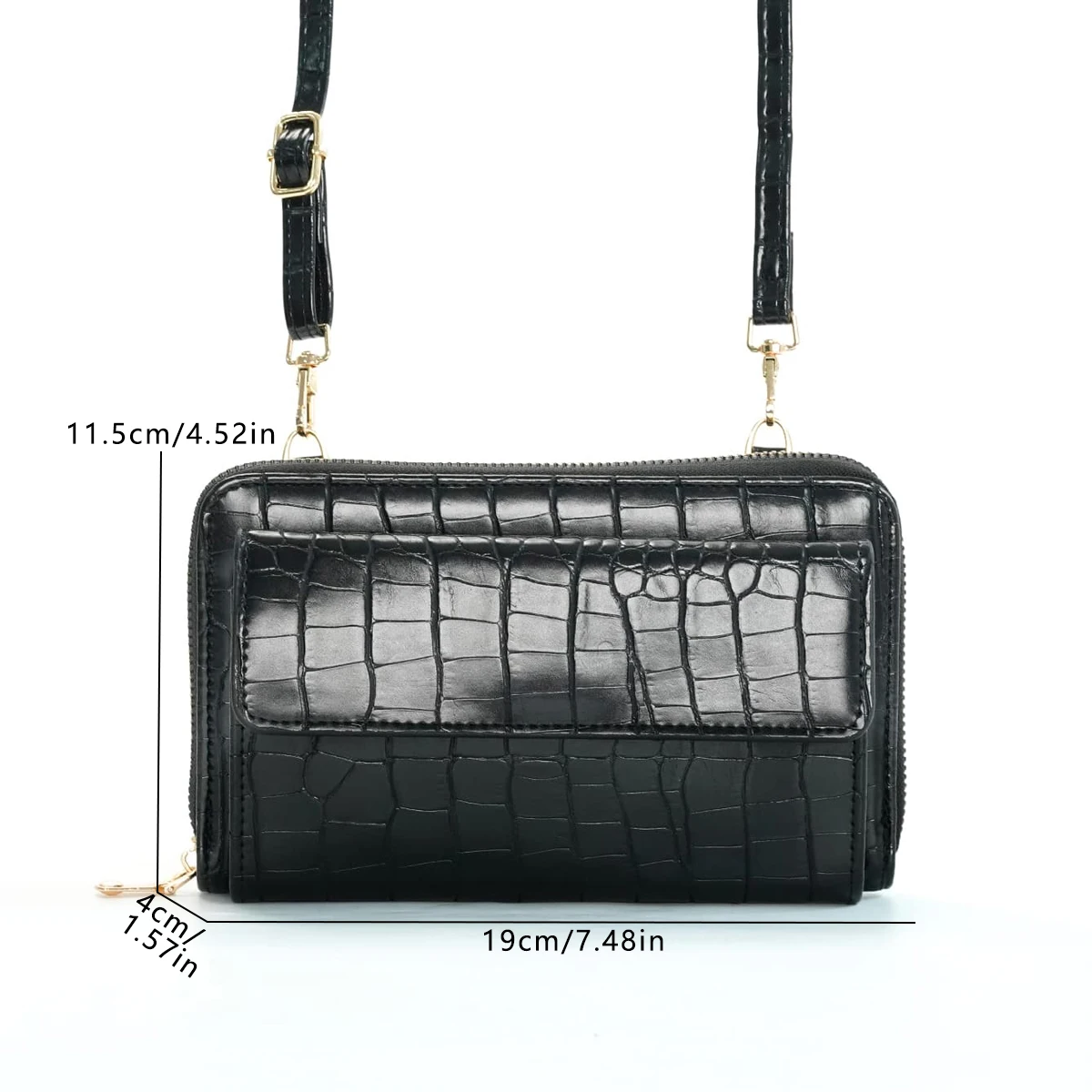 Women\'s Fashion Crocodile Mobile Phone Wallet Shoulder Bag