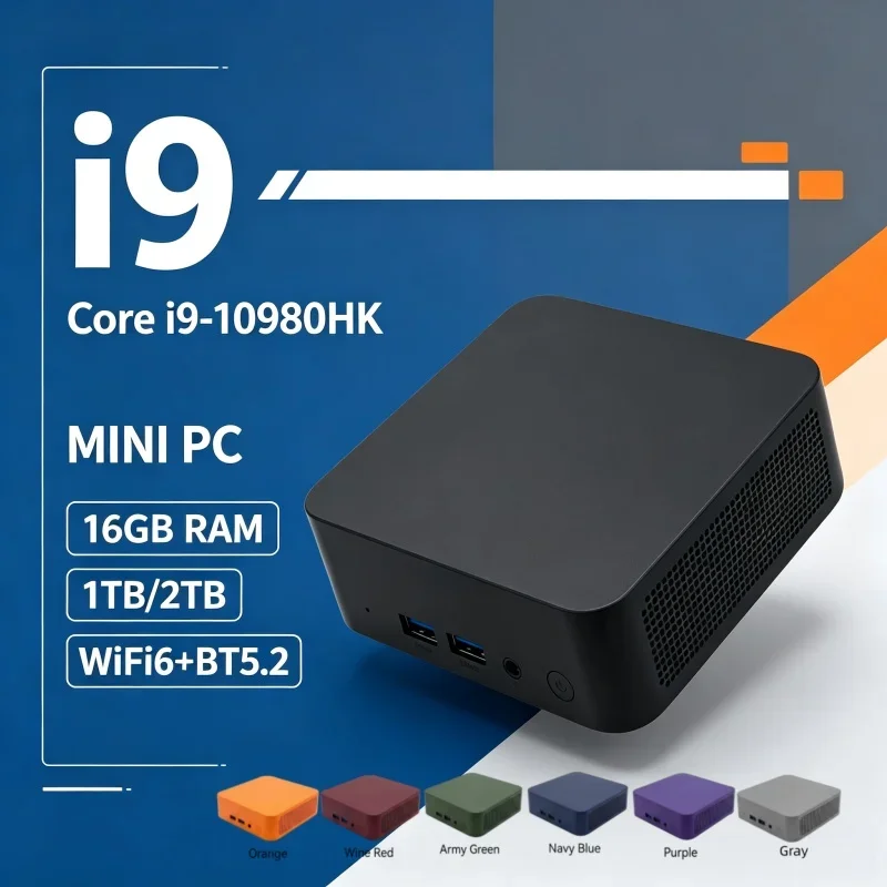 2026 Best Seller Mini PC Intel Core i9-10980HK 16GB RAM 1/2TB SSD Win11 4K Gaming Desktop 13 RGB