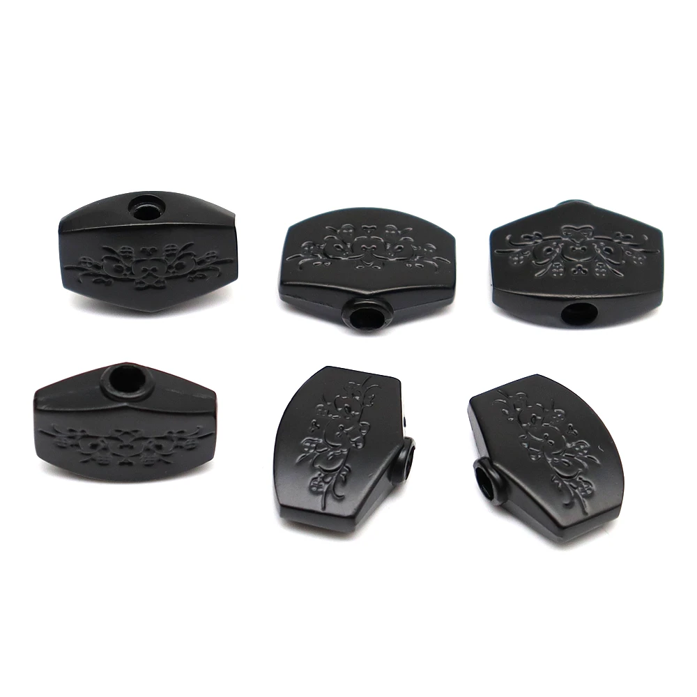 6pcs Guitar Tuners Machine Head Buttons Metal Carved Square Button for Electric Guitar