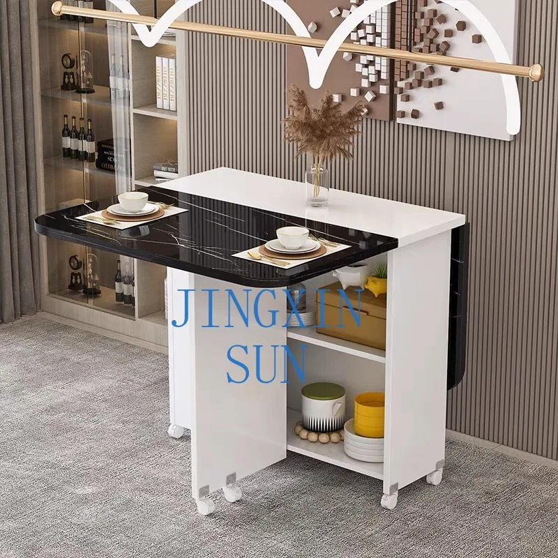folding dining table household small apartment simple rectangular ultra-thin multi-functional movable rental room eating