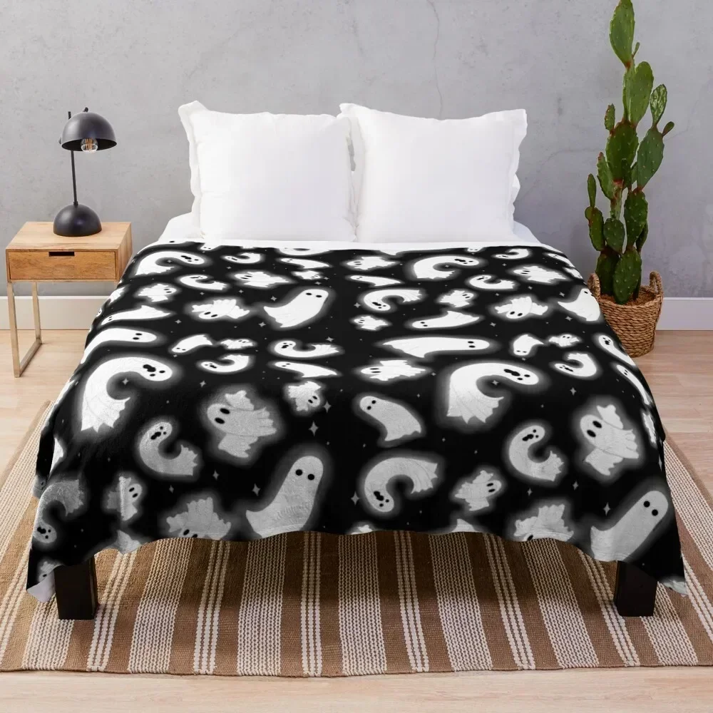 

Gleaming Ghosts Throw Blanket Machine Washable Soft Warm Blanket