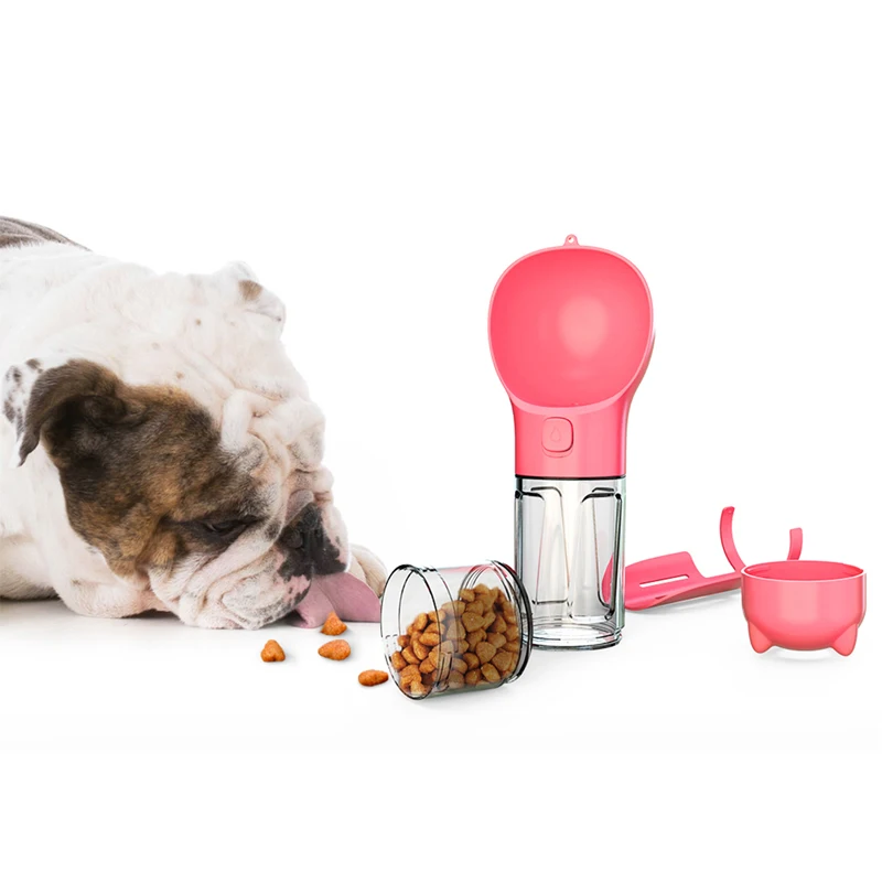 Dropshipping Portable Dog Water Bottle Food Feeder Drinker Poop Dispenser 3 In 1 Multifunctional Dog Waterer Bottle VIP Link