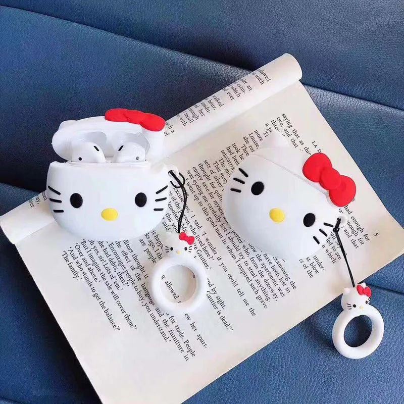 3D Hello Kitty Bluetooth-compatible Earphone Set PC Hard case Earphone Case for AirPods 1 2 Pro 3 Pro2 Cover