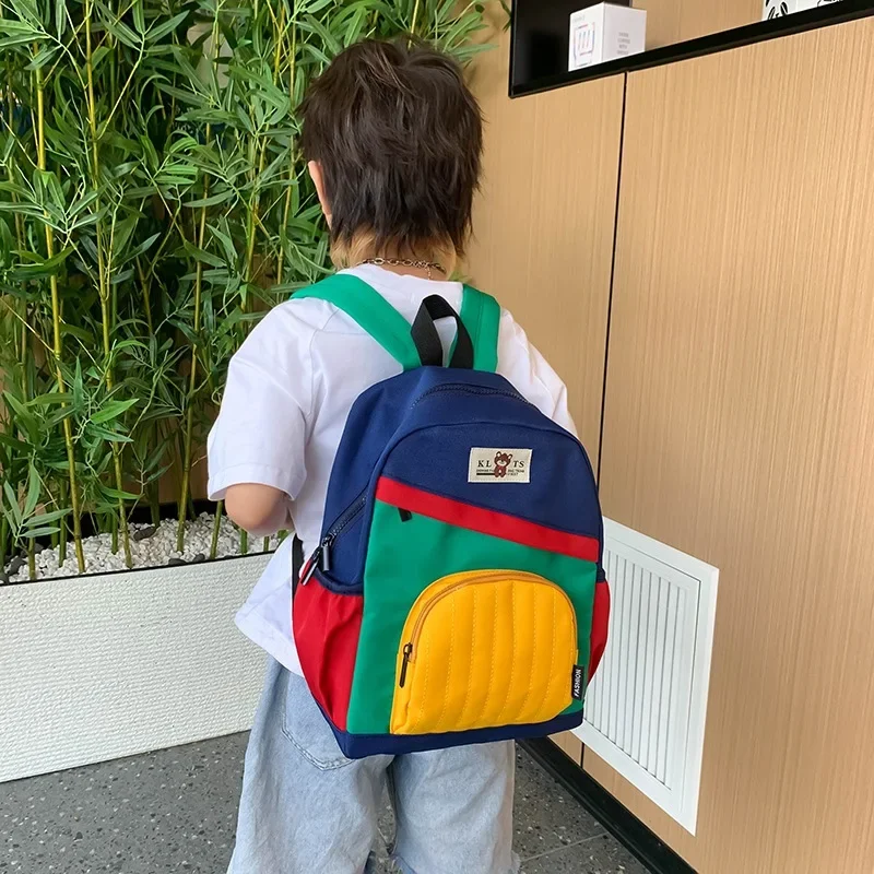 Sacs d'école patchwork colorés pour enfants, sacs à dos pour élèves du primaire, design de mode pour garçons et filles, grande capacité