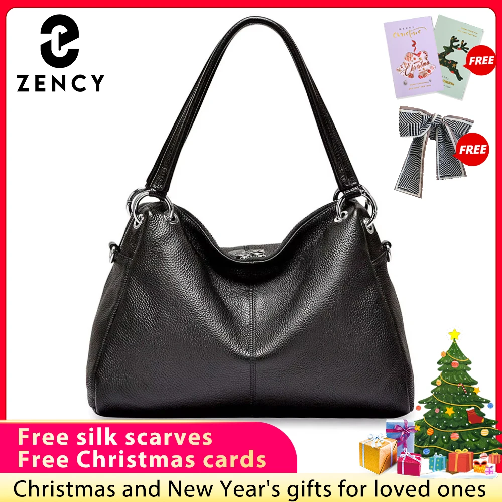 

Zency Fashion Hobos 100% натуральная кожа мягкая кожа женская сумка на плечо классическая черная элегантная женская сумка через плечо сумка-тоут