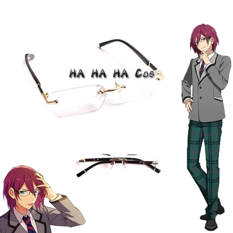 Ensemble Stars Saegusa Ibara Anime Cosplay Rimless Glasses Eyewear Sunglasses Props Unisex One Size