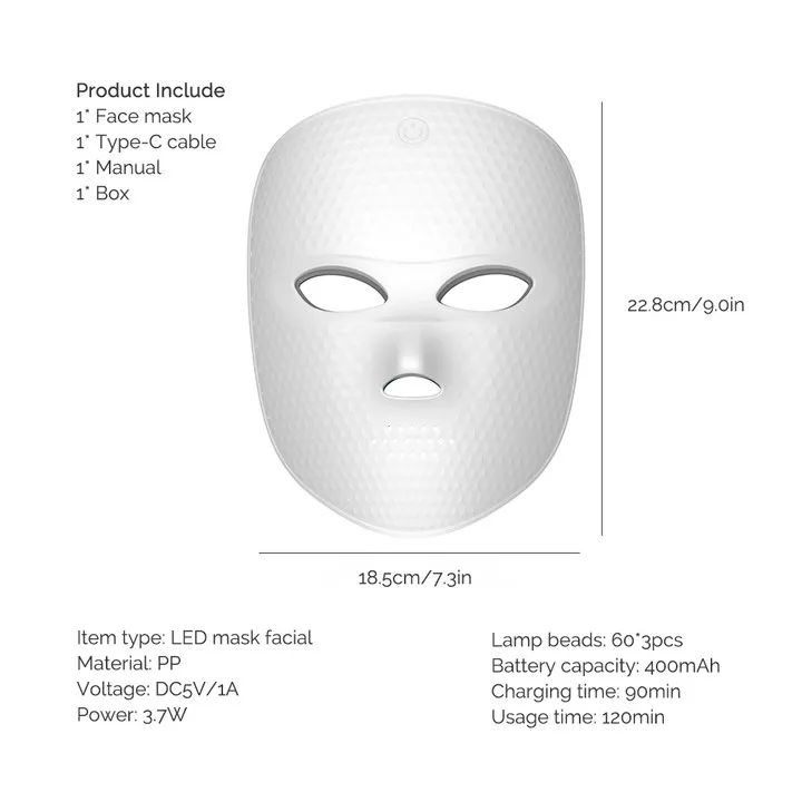 7 Colors LED Mask Photon Face Mask Skin Rejuvenation Repair Skin Facial Beatuy SPA Mask Wrinkle Remover Skin Care Wireless Use
