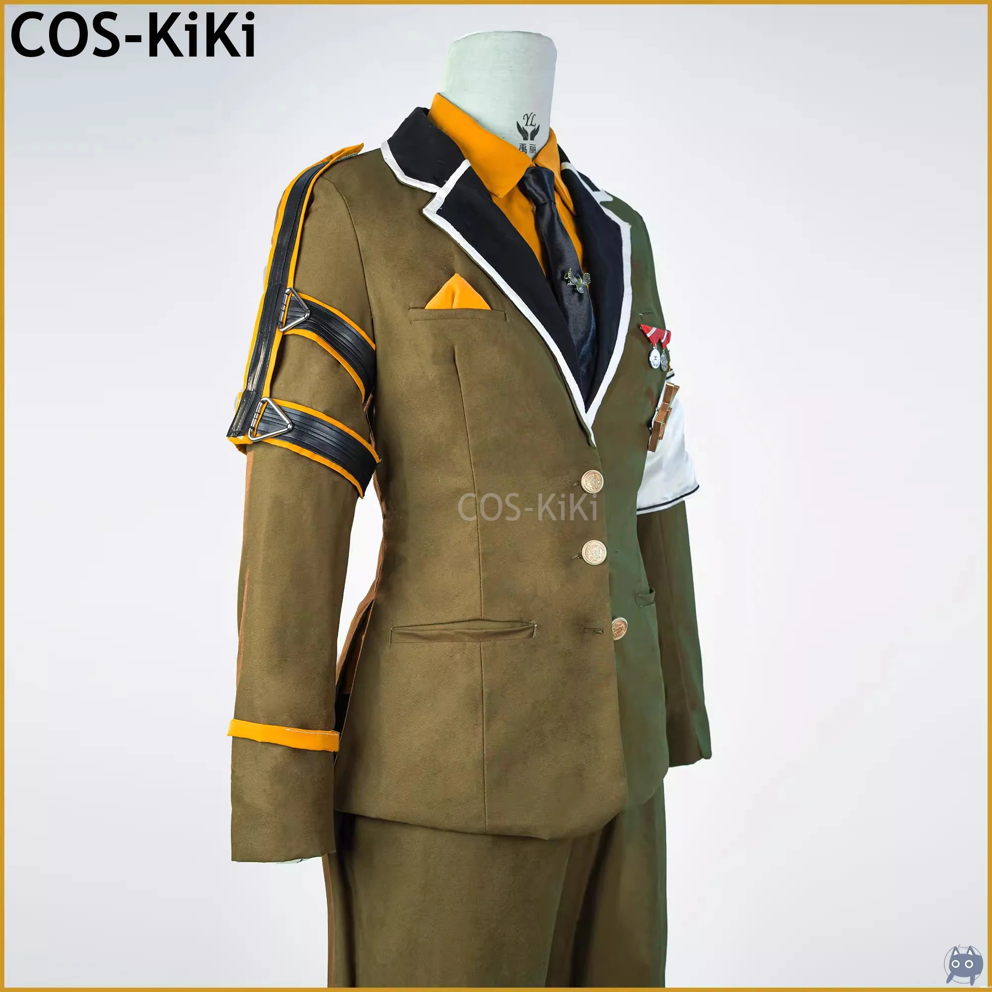 COS-KiKi Arknights Degenbrecher Game Suit Cool Handsome Uniform Cosplay Costume Halloween Carnival Party Role Play Outfit Men