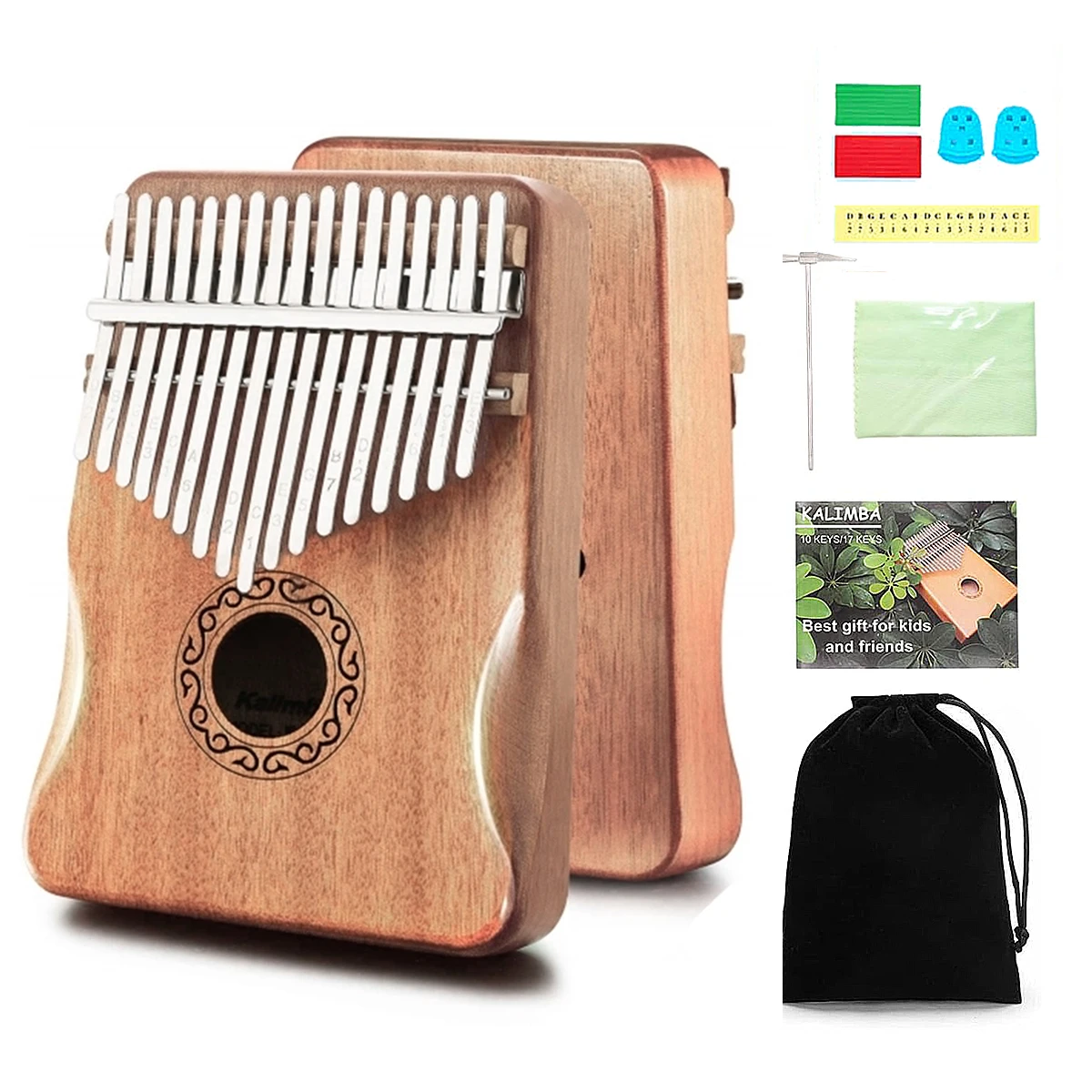Miwayer 17/21 Keys Kalimba Collection, Portable Thumb Piano,Moon Cat/Vine/Flower Pattern, Beginner Musical Instrument Gift