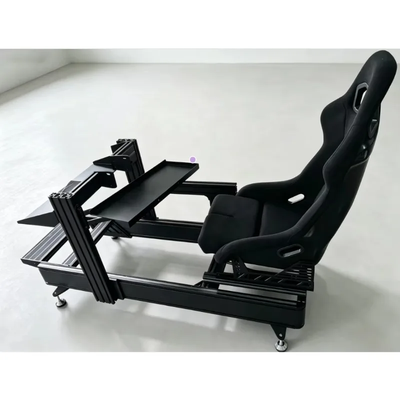 Factory Wholesale Custom 40160 Aluminium Flat Profile Racing Simulator Complete Kit With Bucket Seat Keyboard Tray & PC Tray