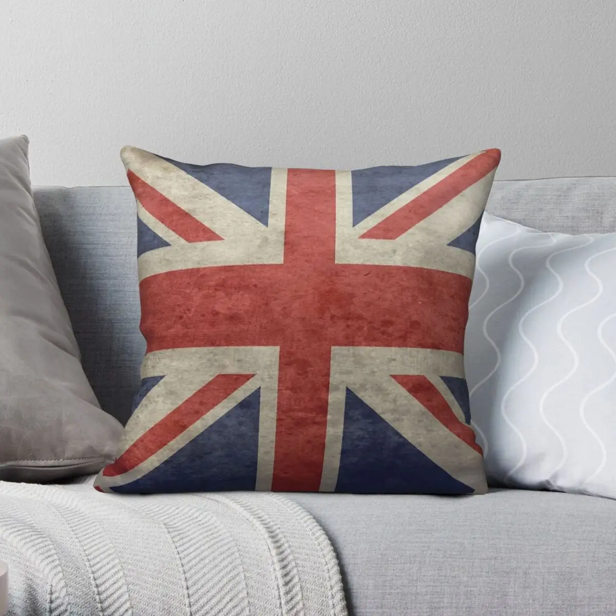 

UK Flag Union Jack Square Pillowcase Polyester Linen Velvet Creative Decorative Pillow Case Sofa Seater Cushion Cover Wholesale