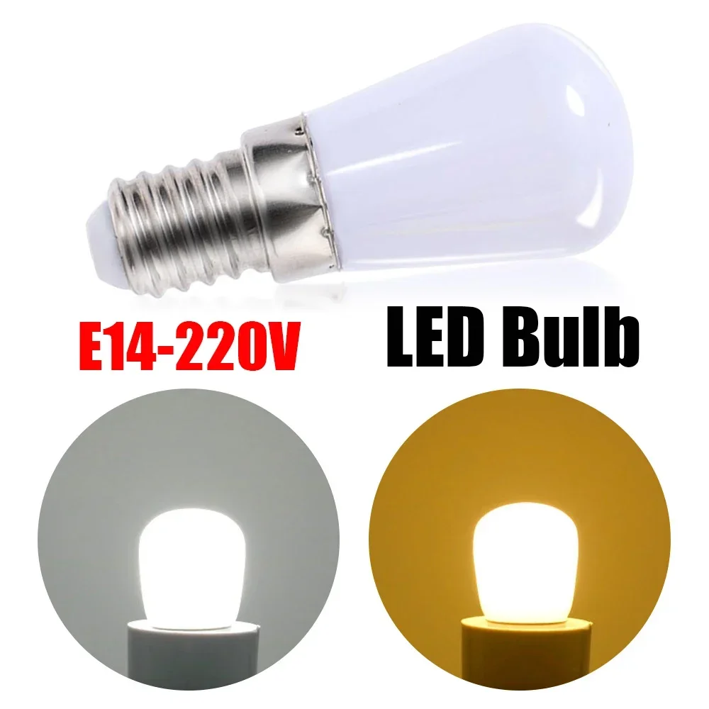 E14 Light Bulbs 220V Mini LED Refrigerator Light Bulbs Refrigerator Lamp Bulbs Screw Bulb for Refrigerator Display Cabinets