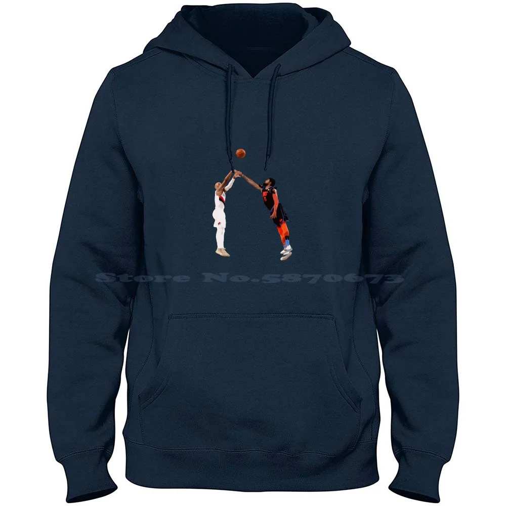 Damian Lillard Buzzer Beater Vs Okc 100% Cotton Hoodie T Shirt Aaron Judge Giancarlo Stanton All Rise Bronx Bombers Sports