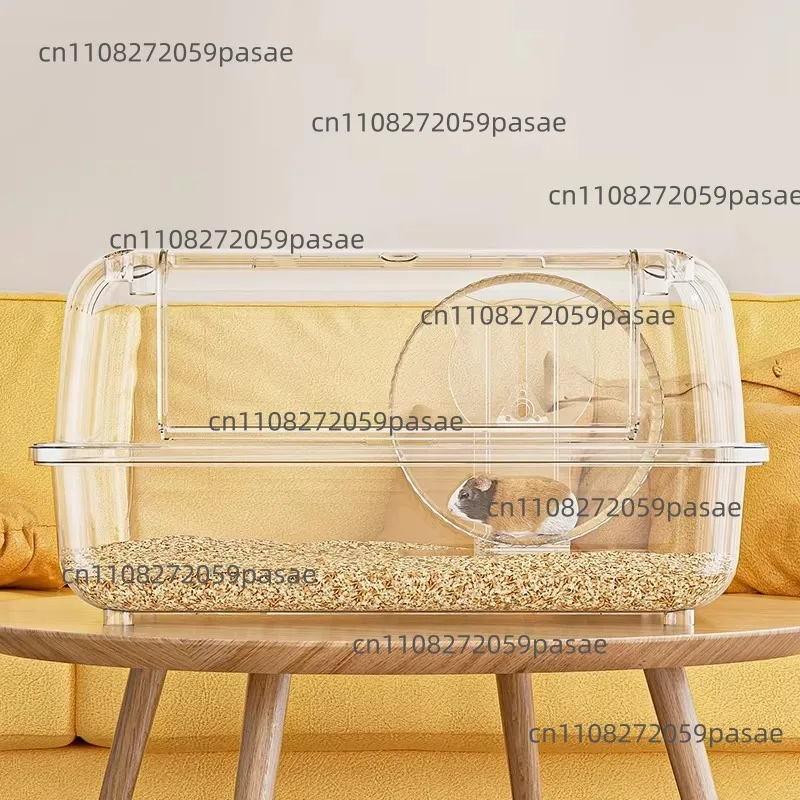 

Transparent acrylic luxury villa gold hamster cage large space easy to clean, ventilated and breathable indoor use pet