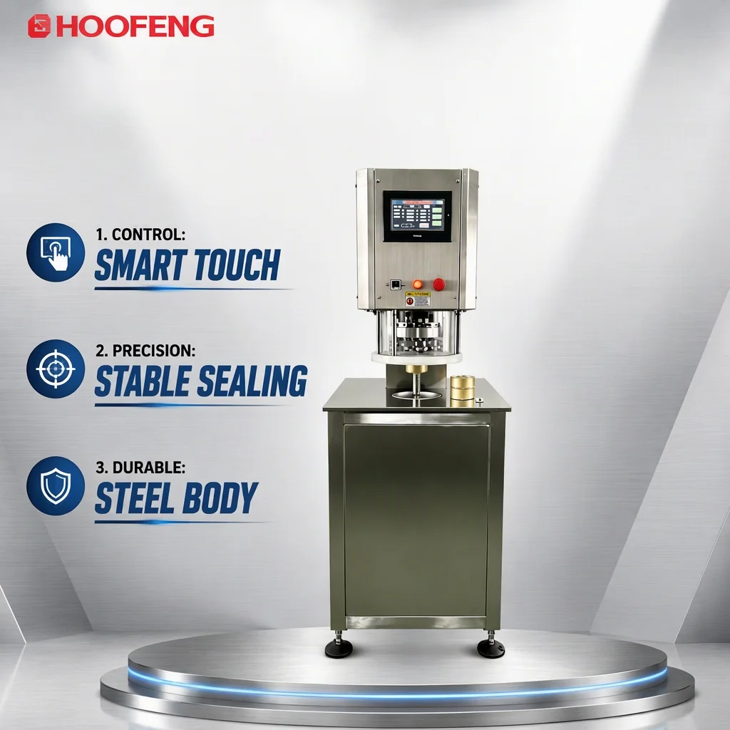 Electric Semi-automatic Vacuum Nitrogen Filling Sealing Machine For Food Sauces And Tinplate Packaging