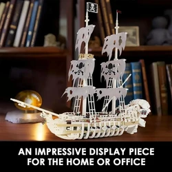 1592PCS Skeleton Ghost Ship Building Blocks Storm Pirate Ship Model Bricks Desktop Decoration Ornaments Boys DIY Toys Idea Gifts