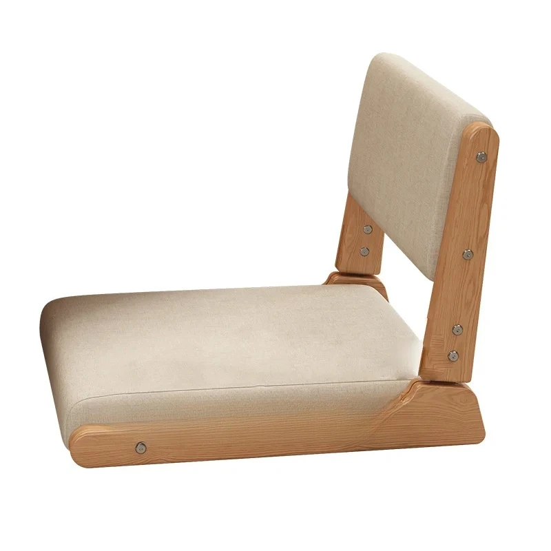 Japanese Tatami Chair Backrest Solid Wood Bed Legless Seat Bay Window Single Lazy Sofa Floor Chair Bedroom Stool Furniture
