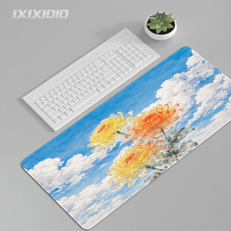 Floral Aesthetics Mouse Pad Gamer printon demand HD Home Mousepad XXL keyboard pad Non-Slip Natural Rubber Soft Mouse Mats