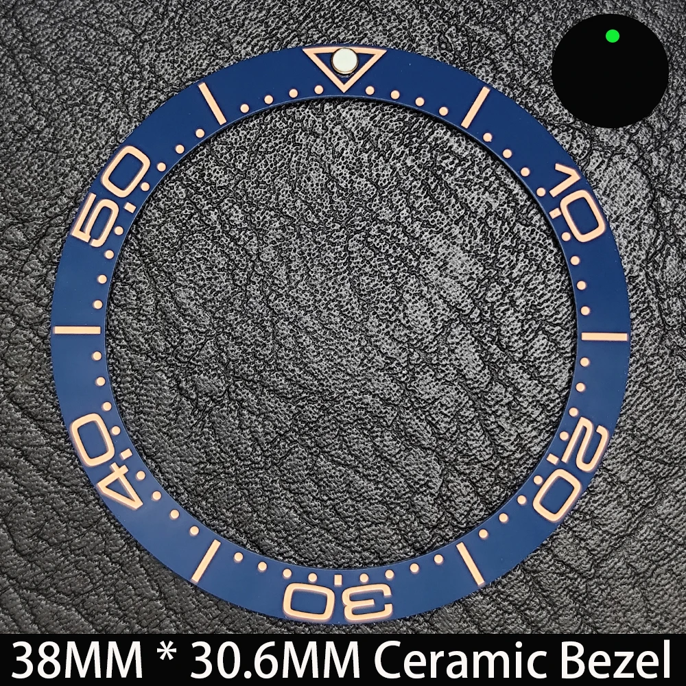 Schräge 38mm * 30,6mm Keramik/Aluminium Blau Leuchtende Lünette GMT und Taucheruhr-Einsatz Passend für 40mm Uhrengehäuse Ersatz-Uhrenteil – Detail 24