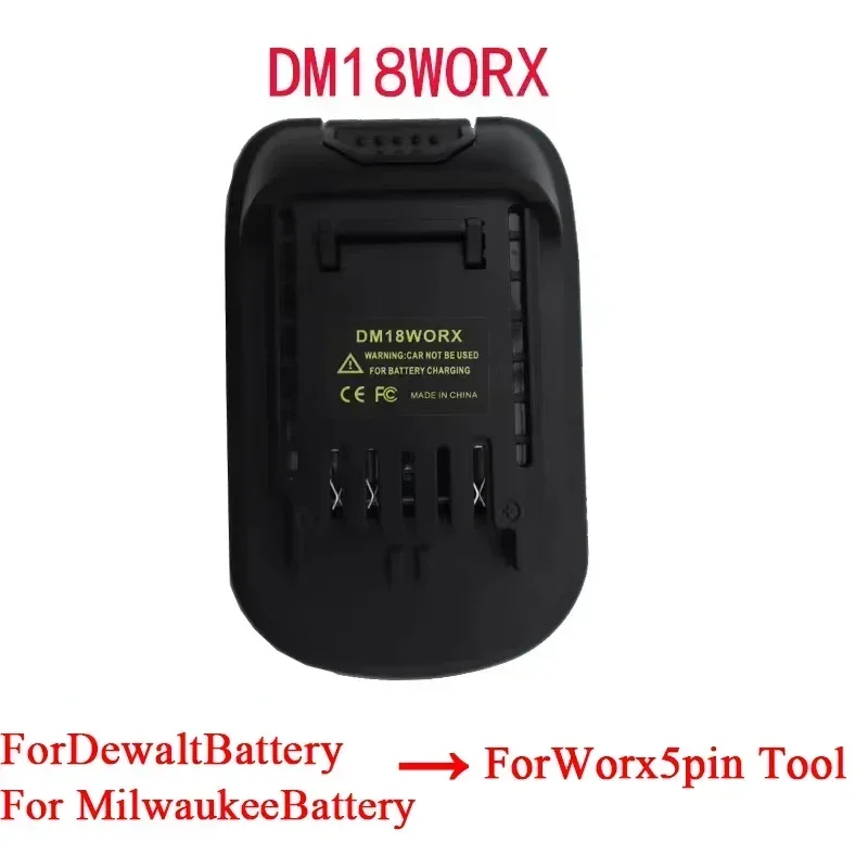 ตัวแปลงอะแดปเตอร์ลิเธียม DM18WORX ใช้สำหรับ DeWalt แบตเตอรี่ Li-ion 18V สำหรับเครื่องมือไฟฟ้าแบบเท้าใหญ่ wrox