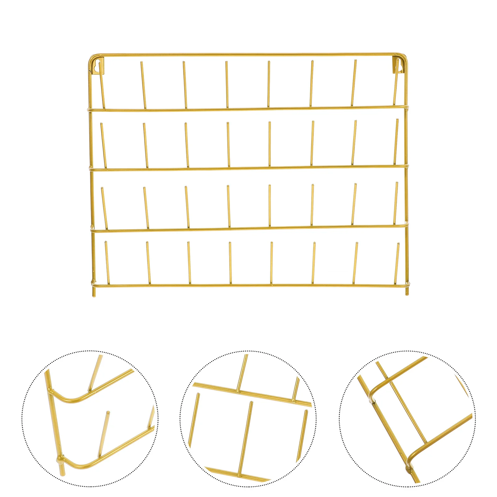 

32 Spools Thread Rack Iron Material Wall-Mounted Holder for Sewing Organizing Smooth Round Design Tangle-Free Craft Storage