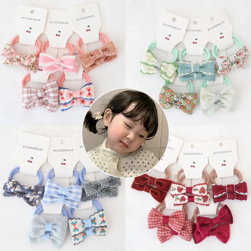 Elastic Rubber Bands for Baby Girls, Scrunchies com arcos, Acessórios para cabelo para crianças, Hair Bands for Children