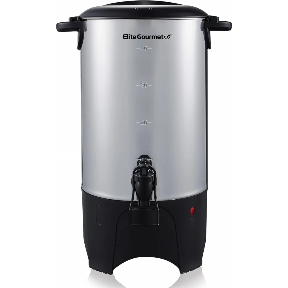 Elite Gourmet CCM040 Filtro extraíble de urna de café de 40 tazas de acero inoxidable para una fácil limpieza, dispensador bidireccional con mano Cool-Touch