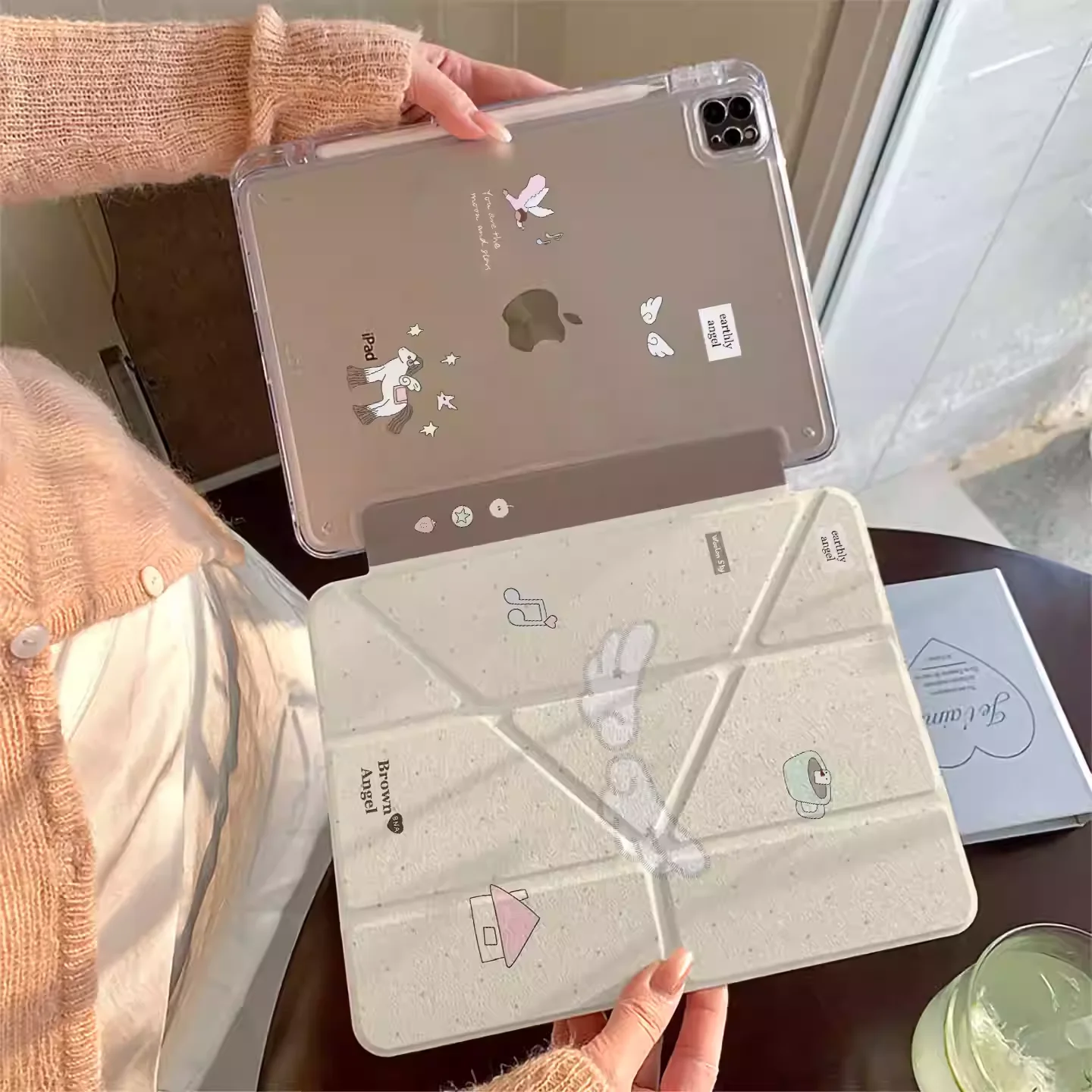 

Kawaii Cartoon Pony Wings Tablet Case For iPad Pro 11 12.9 13 M2 M3 M4 M5 Shell 8.3 9.7 10.2 5/6/7/8/9/10/11th Air 4 5 6 7 Cover