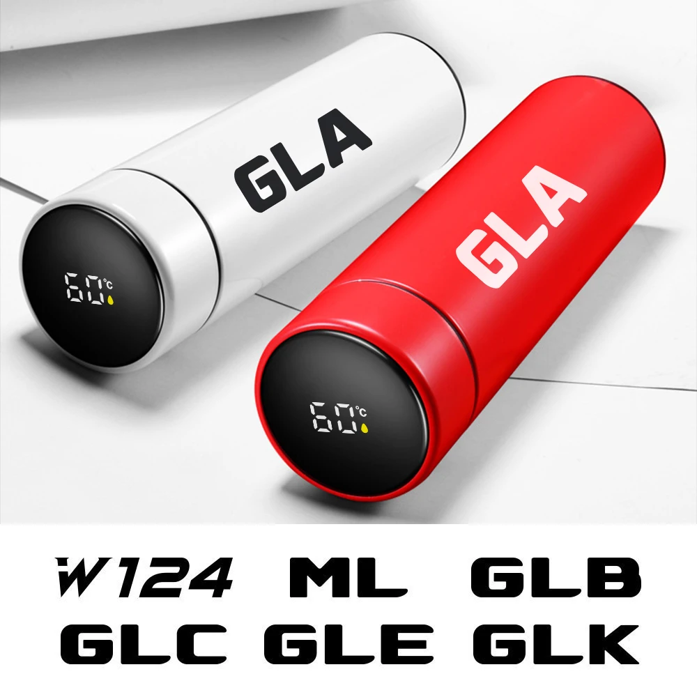 

500 мл автомобильный умный термос, бутылка для воды, автомобильные аксессуары для Mercedes Benz W124 Glk Gle Gla Glc ml Glb Gls G63 Glc43 G350d G500