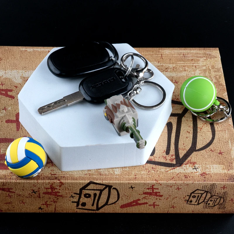 1PCS 3D Basketball Keychain Football Tennis Golf Ball Keyring Fit Car Key Accessories Sports Competition Souvenirs Friends Gift image 6