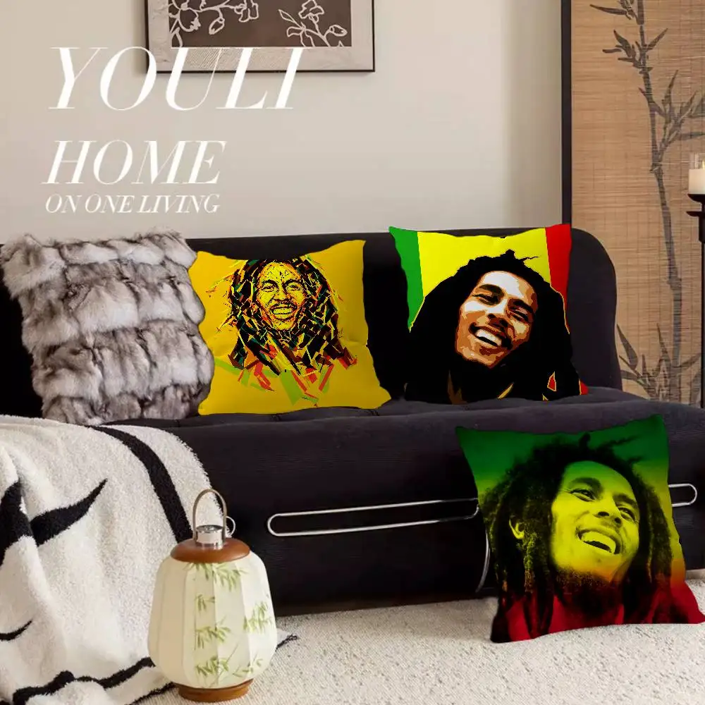 Jamaican Bob Reggae Marley Pillow Anime Pillow Sofa Bed Head Pillow Cover Cushion Cover 45x45 cm Fashion