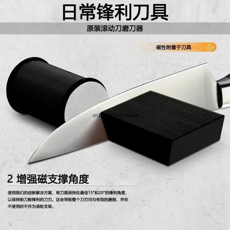 Aluminum Alloy Emery Roller Whetstone Portable Rolling Sharpener for Kitchen Knife Grinding Polishing