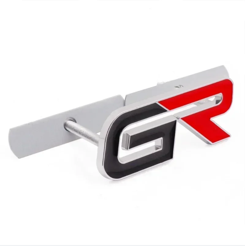 3D Metal GR Letters Front Grill Emblem Badge Rear Trunk Sticker Decals for Toyota Corolla CHR RAV4 Yaris Prado Prius Camry
