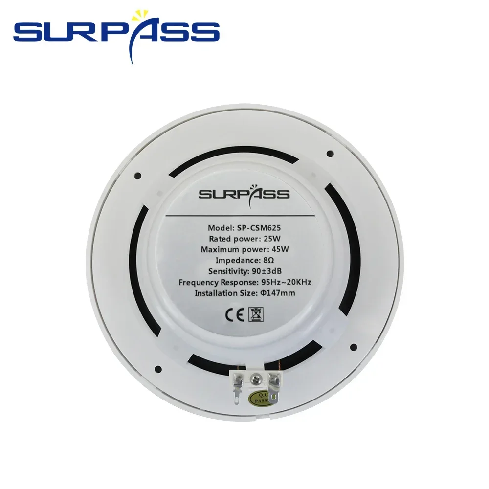 6 بوصة 25 واط مركبة بحرية سقف المتكلم مقاوم للماء IP44 مكبرات الصوت في الهواء الطلق راحة سماعة موسيقية لليخوت سبا الحمام غرفة الاستحمام