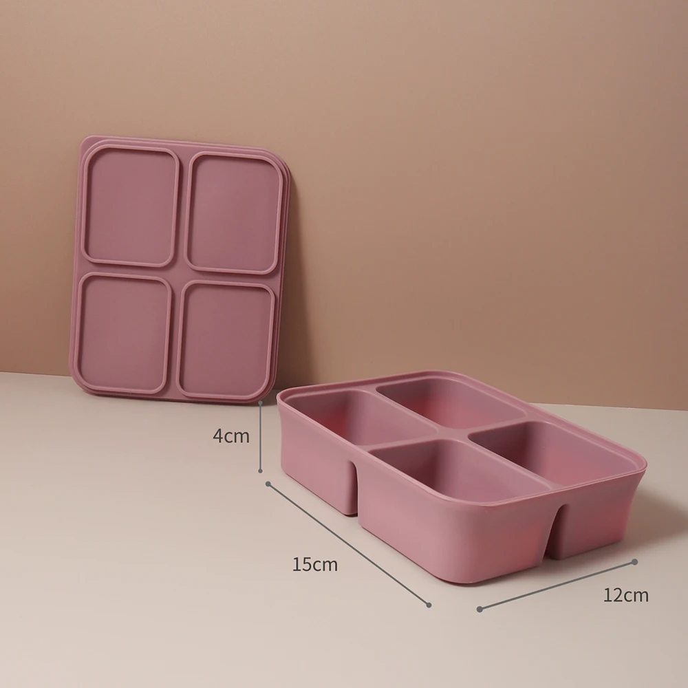 Baby-Eiswürfelform aus Silikon mit Deckeln, flexible Eisformen für Getränke, Baby-Nahrungsaufbewahrungsform, BPA-frei