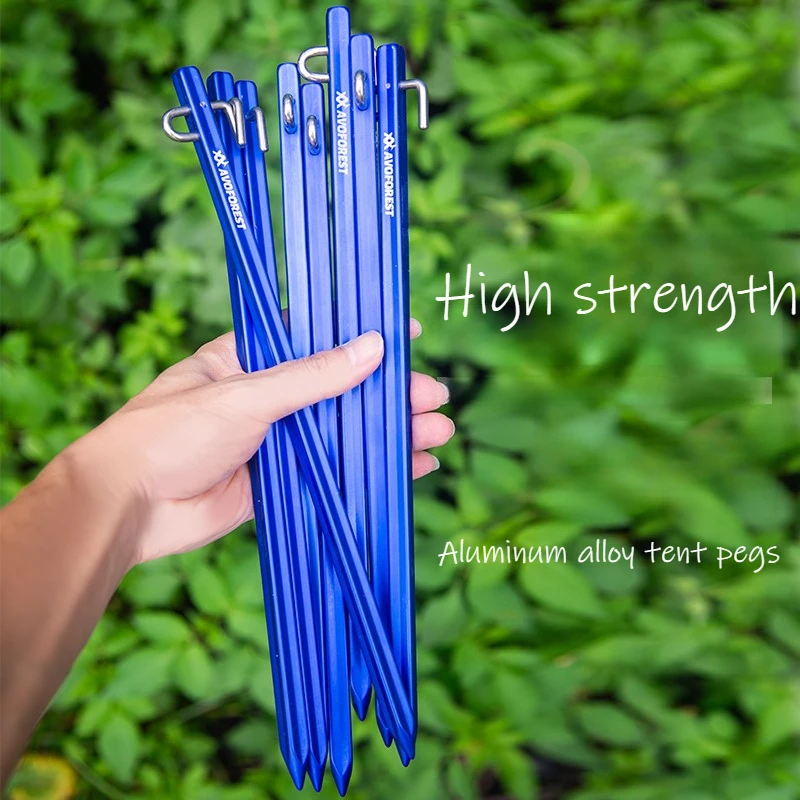 Aluminum Alloy Tent Floor Nails Durable Sturdy Canopy Fish Nails Lightweight Portable Outdoor Tool Antislip Rust Proof Nail