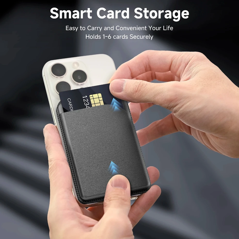 Minisopuru Magsafe حامل هاتف بطاقة خفيفة الوزن قابل للتعديل محفظة جلدية آيفون 16 15 14 12 سلسلة حامل بطاقة Macsafe #2