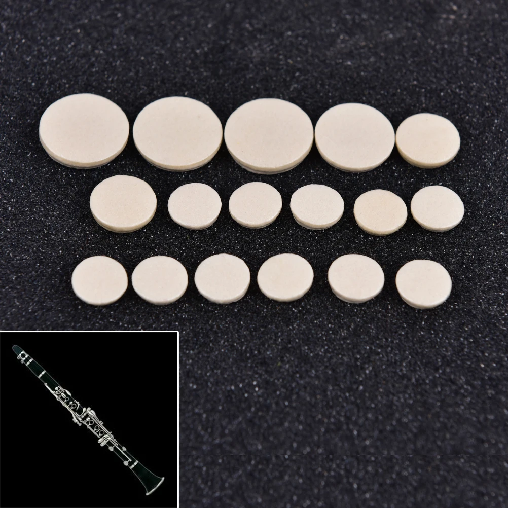 17PCS 100% Brand New and High Quality Clarinet key Pads White Musical Woodwind Wind Music Instrument Replacement