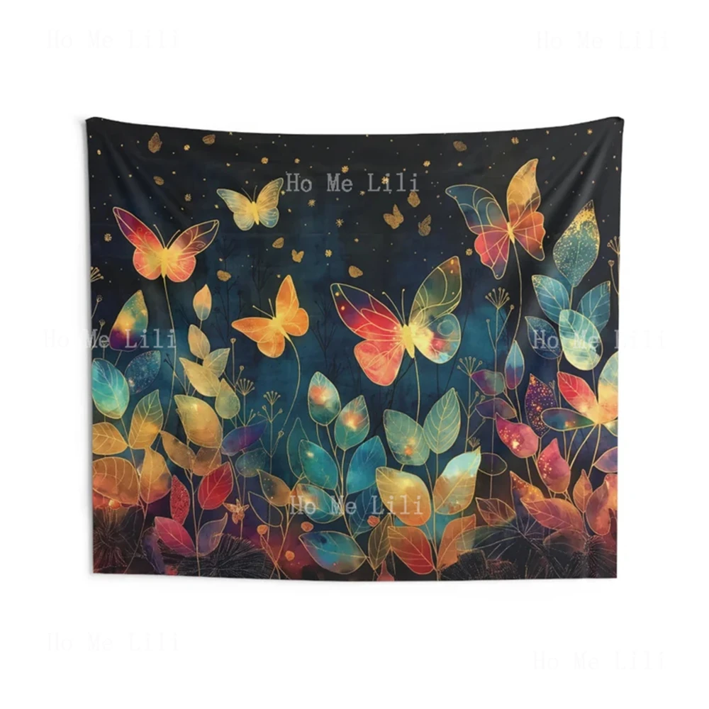 Colorful Tapestry Wall Art Fantasy Dorm Decor Butterflies Wall Hanging Above Bed Decor