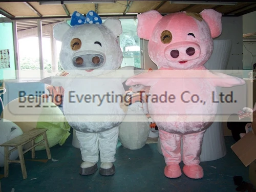 New Adult Hot Sale Both Pig Lovers Fancy Cartoon Mascot Costume Plush Christmas Fancy Dress Halloween Mascot Costume