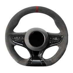 Hand Sewing  Non-Slip Suede Genuine Leather Braid Car Steering Wheel Cover For BYD Seal YUAN Plus 2018-2023 Car Accessories