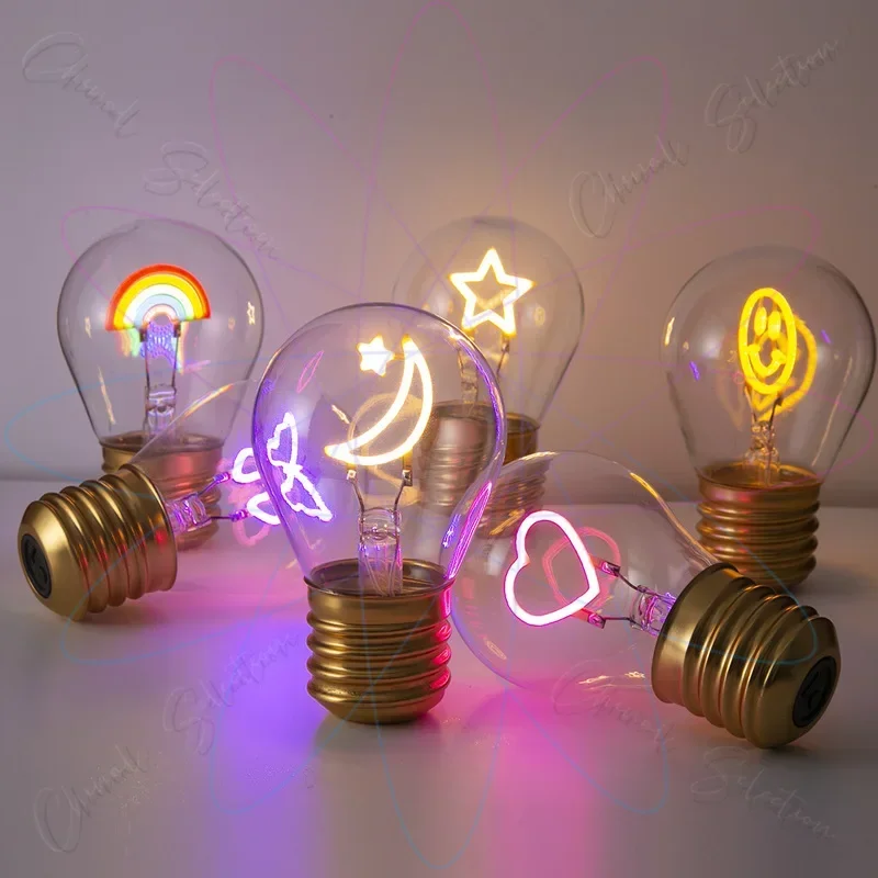 Edison Light Bulb Creative LED Rechargeable Light Bulb Color Fun Decoration Fashion Atmosphere DIY