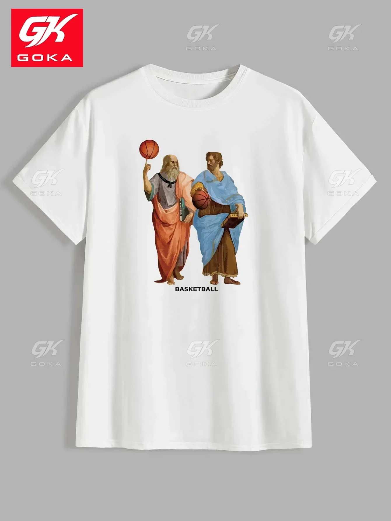 Funny Old Man Playing Basketball Print Cotton T Shirt Crew Neck Short Sleeve Graphic Tops  Men's Summer Clothes Men Outfi Tees