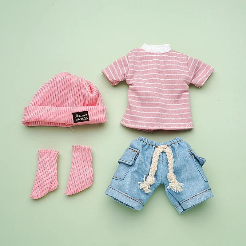 

Doll's Clothes DIY Dress Up Fashion Doll Accessories T-shirt Shorts Suitable for Fat Doll 30cm(Please refer to the size chart）