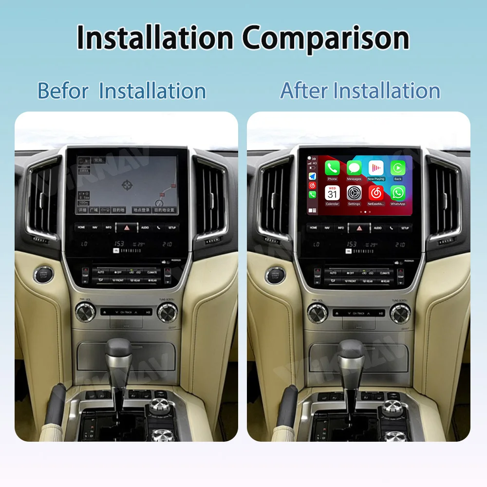 Viknav Linux Interface Box Fit For Original Car Screen For Toyota LC200 2016-2021 Wireless Apple CarPlay Android Auto