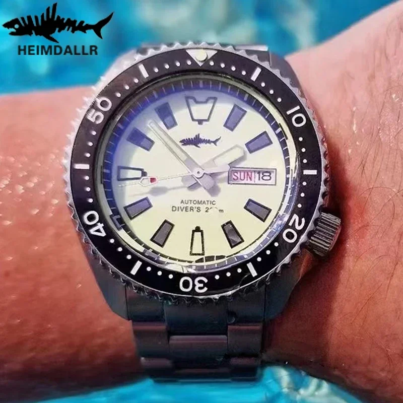 HEIMDALLR200M 방수 SKX007 다이브 시계 C3 모든 빛나는 316L 스틸 사파이어 크리스탈 42mm NH36 자동 기계식 남자 시계