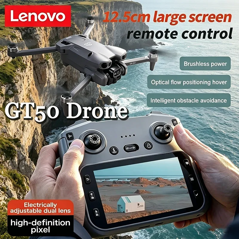 

Lenovo GT50 HD Aerial Photography Drone with Obstacle Avoidance Brushless Quadcopter Remote Control Aircraft with Large Screen