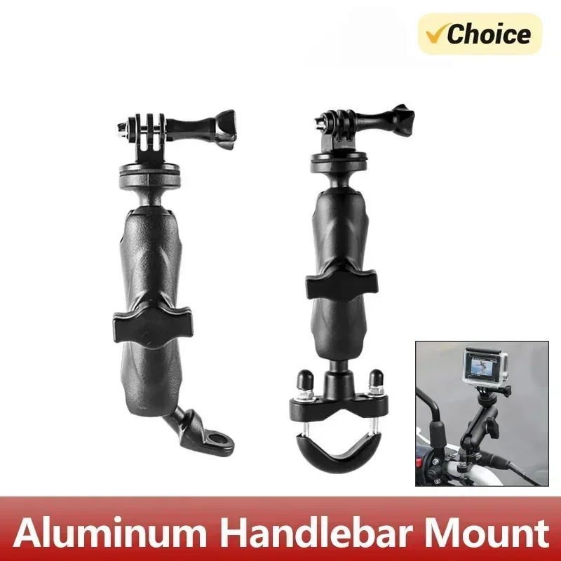 360° Motorcycle Handlebar Mount Aluminum Holder Bike Bracket For GoPro Hero 12 11 10 9 8 Insta360 Osmo Action Camera Accessories